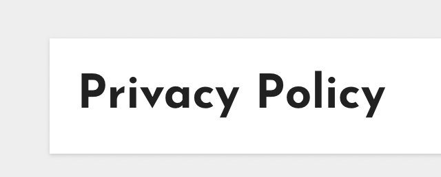 Privacy Policy